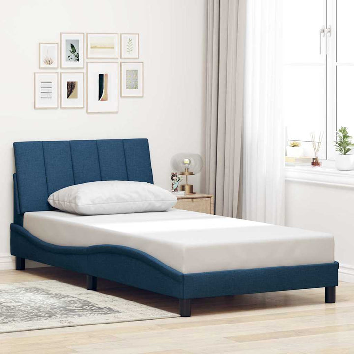sengeramme uden madras Hanko 100x200 cm stof blå