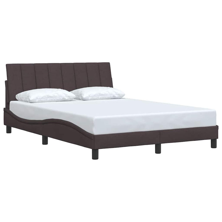 sengeramme uden madras Hanko 140x190 cm stof mørkebrun