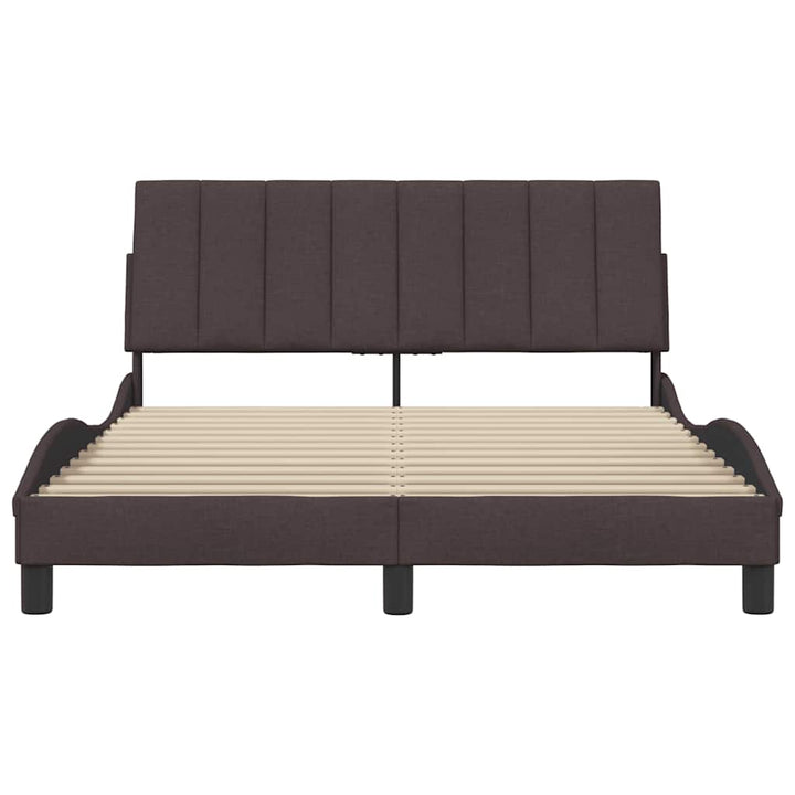 sengeramme uden madras Hanko 140x190 cm stof mørkebrun