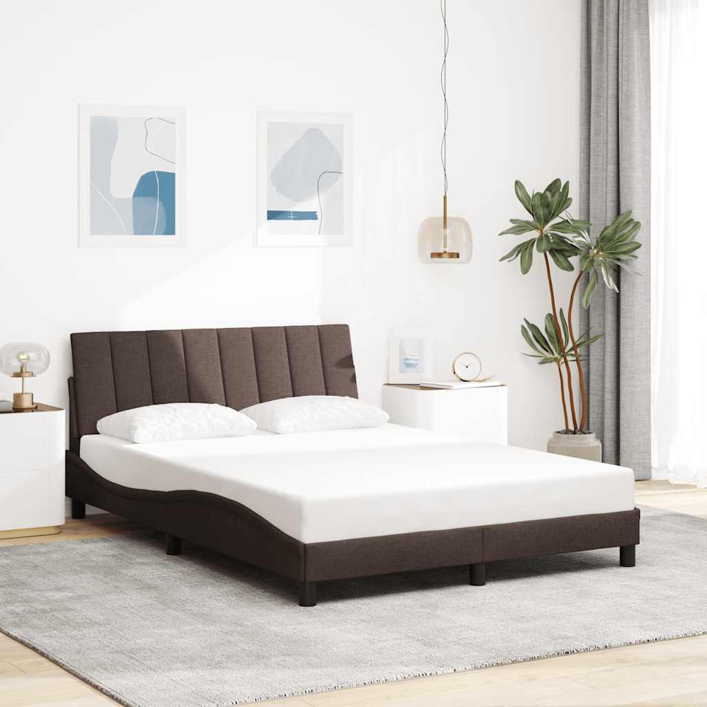 sengeramme uden madras Hanko 140x200 cm stof mørkebrun