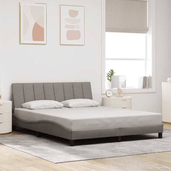 sengeramme uden madras Hanko 160x200 cm stof gråbrun