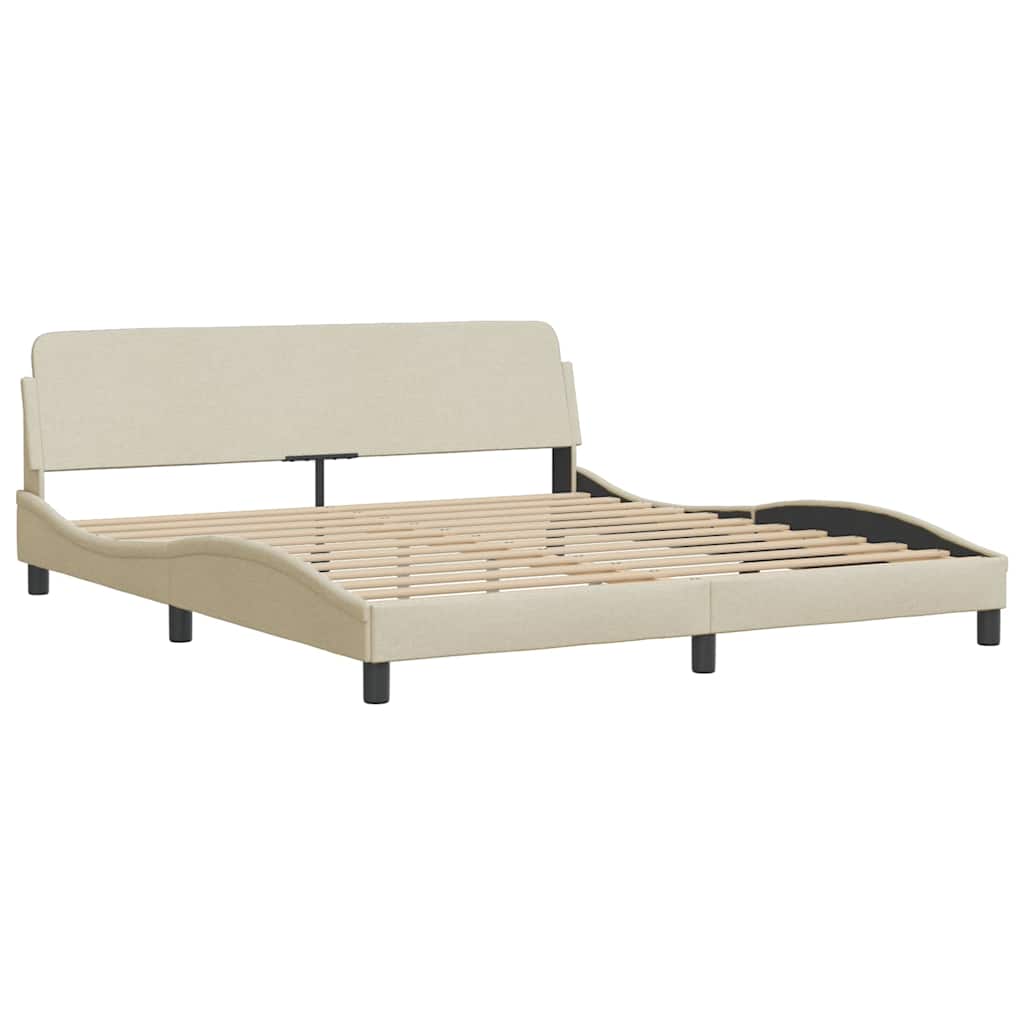 sengeramme uden madras Hanko 160x200 cm stof cremefarvet
