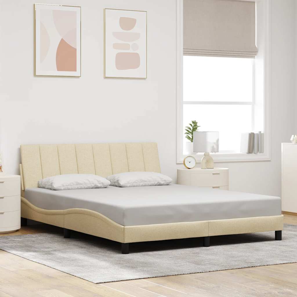 sengeramme uden madras Hanko 160x200 cm stof cremefarvet
