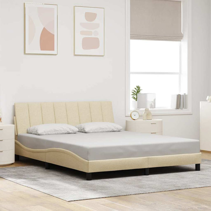 sengeramme uden madras Hanko 160x200 cm stof cremefarvet