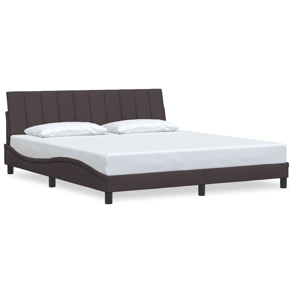 sengeramme uden madras Hanko 180x200 cm stof mørkebrun