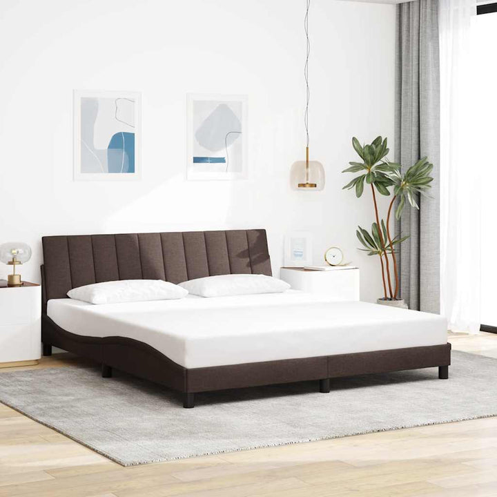sengeramme uden madras Hanko 180x200 cm stof mørkebrun