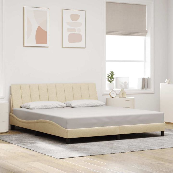 sengeramme uden madras Hanko 180x200 cm stof cremefarvet