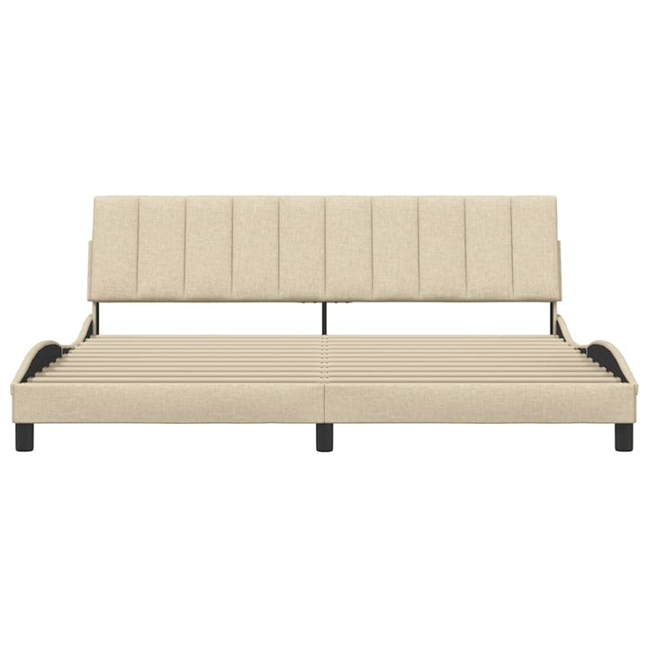 sengeramme uden madras Hanko 200x200 cm stof cremefarvet