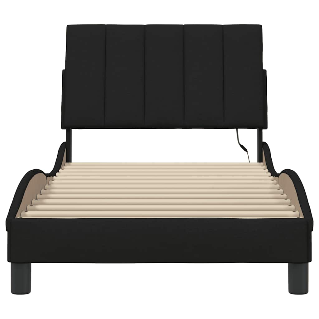 sengeramme uden madras Hanko 80x200 cm stof sort