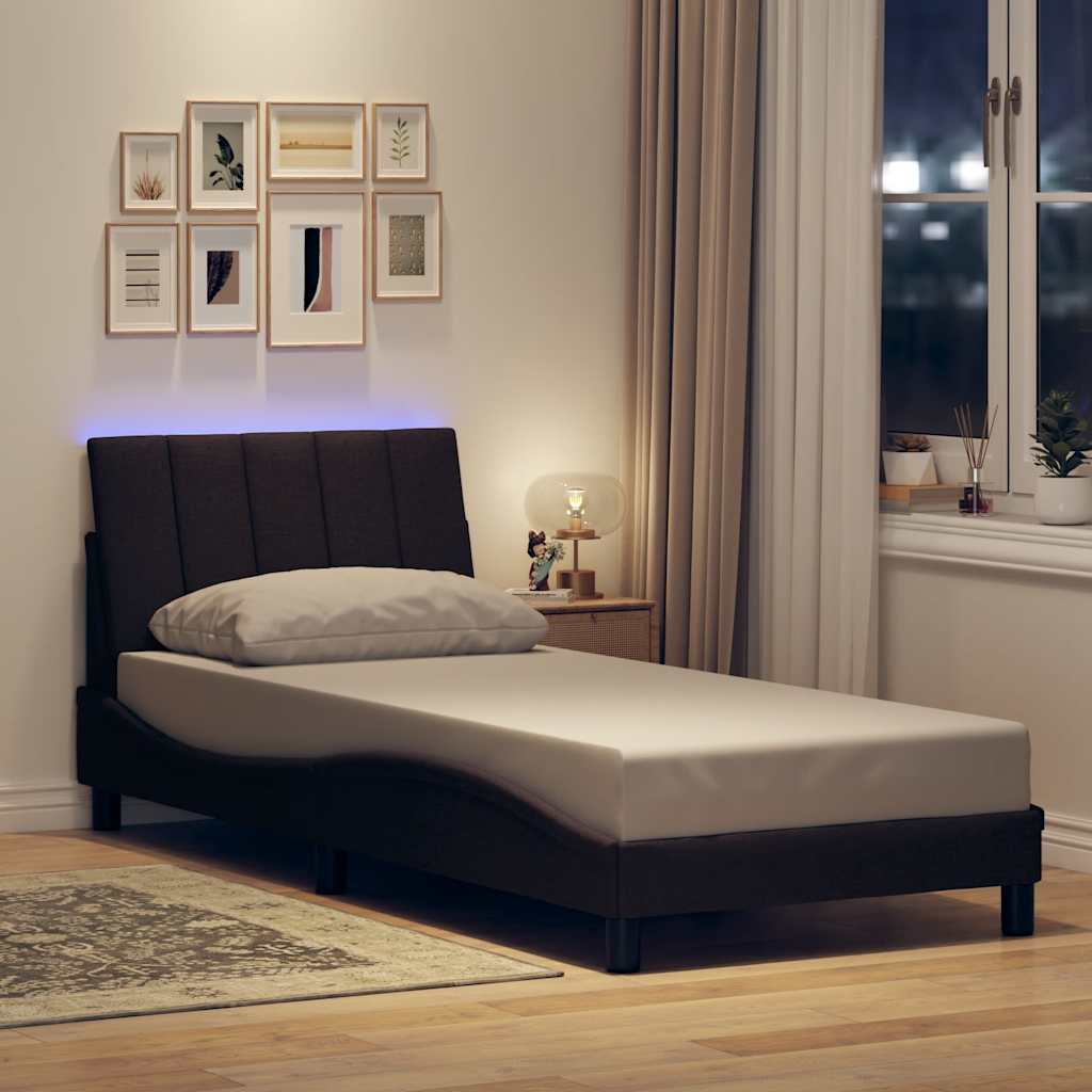 sengeramme uden madras Hanko Mørkebrun 80x200 cm Stof