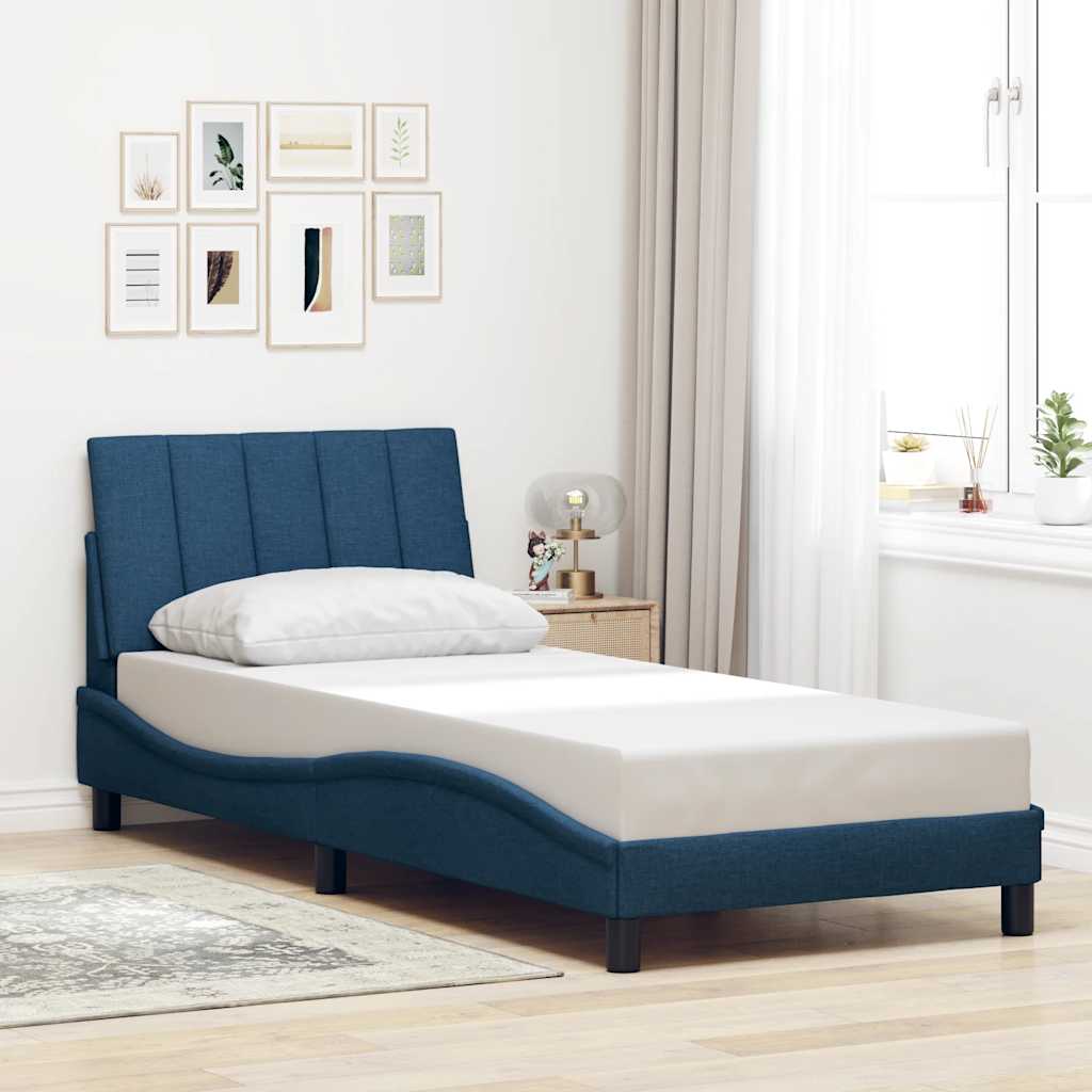 sengeramme uden madras Hanko 80x200 cm stof blå