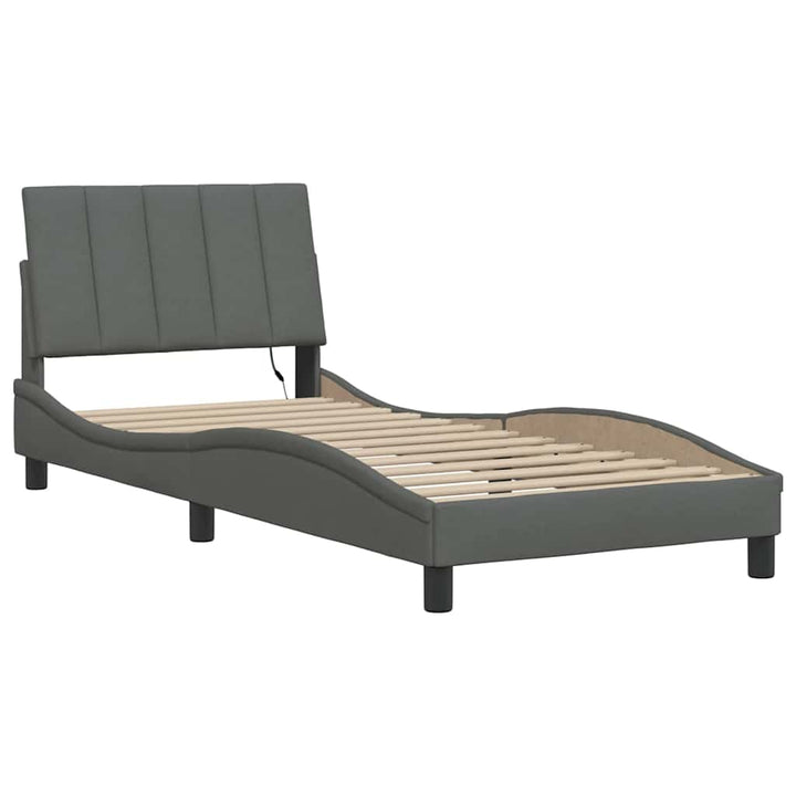 sengeramme uden madras Hanko Mørkegrå 90x200 cm Stof