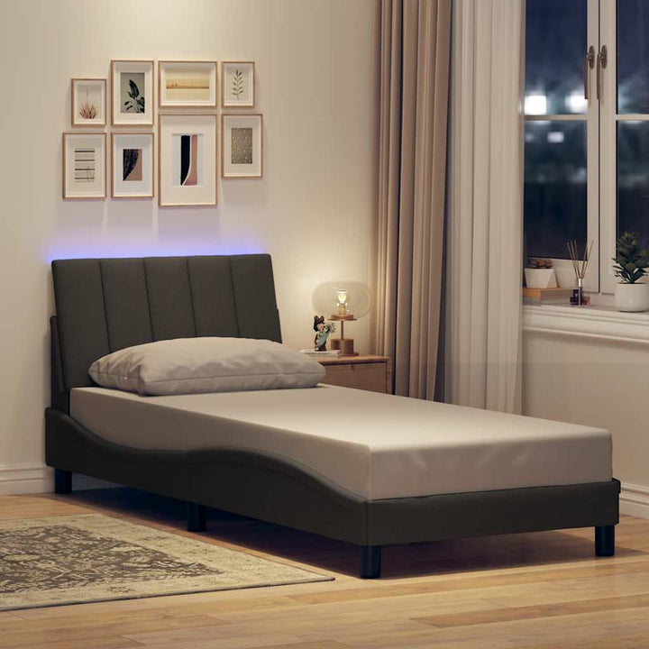 sengeramme uden madras Hanko Mørkegrå 90x200 cm Stof