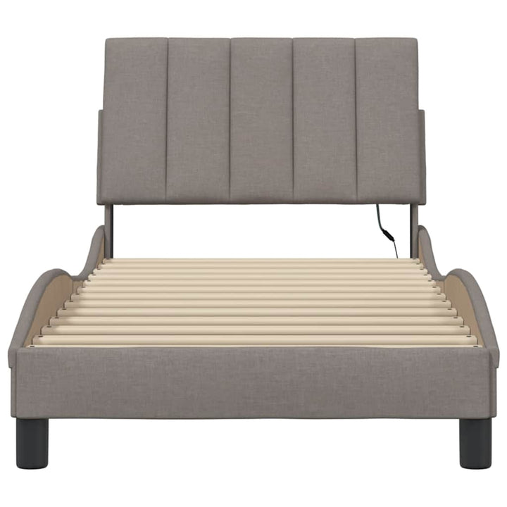 sengeramme uden madras Hanko 90x200 cm stof gråbrun