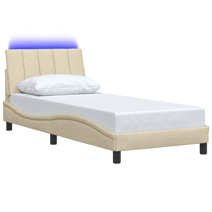 sengeramme uden madras Hanko 90x200 cm stof cremefarvet