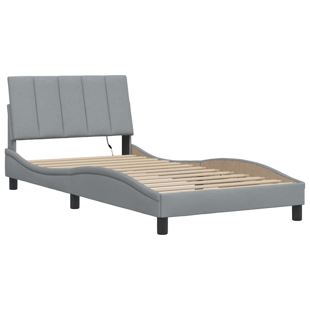 sengeramme uden madras Hanko Lysegrå 100x200 cm Stof