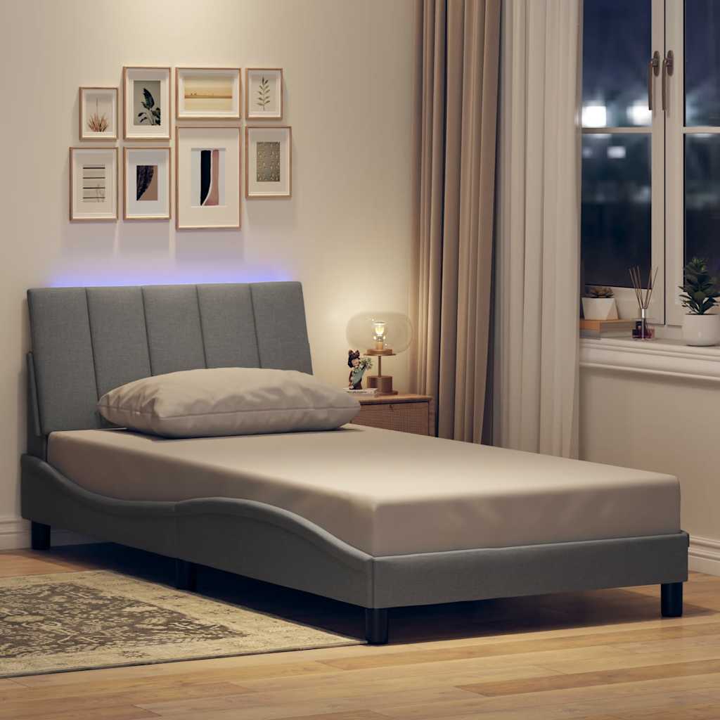 sengeramme uden madras Hanko Lysegrå 100x200 cm Stof