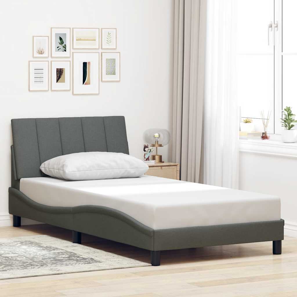 sengeramme uden madras Hanko Mørkegrå 100x200 cm Stof