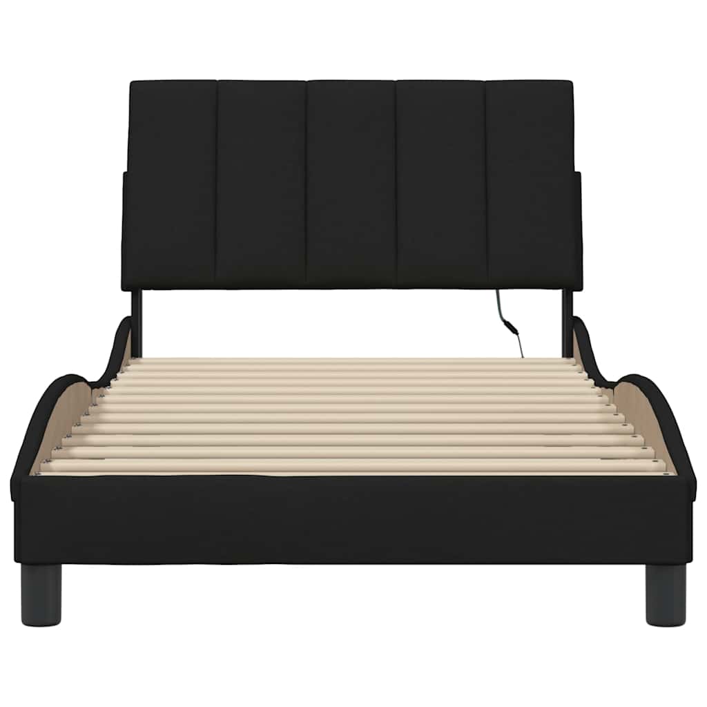 sengeramme uden madras Hanko Sort 100x200 cm Stof