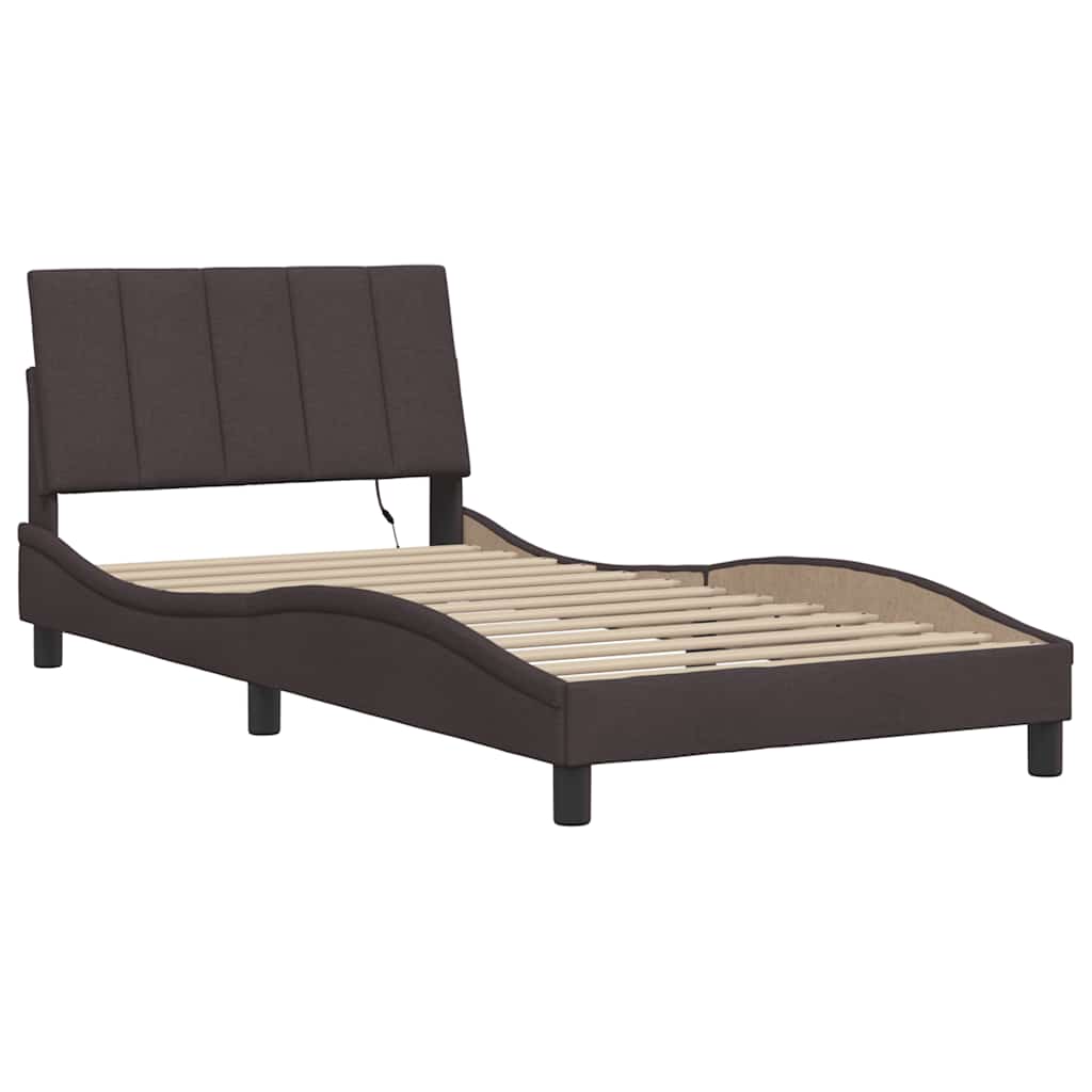 sengeramme uden madras Hanko Mørkebrun 100x200 cm Stof