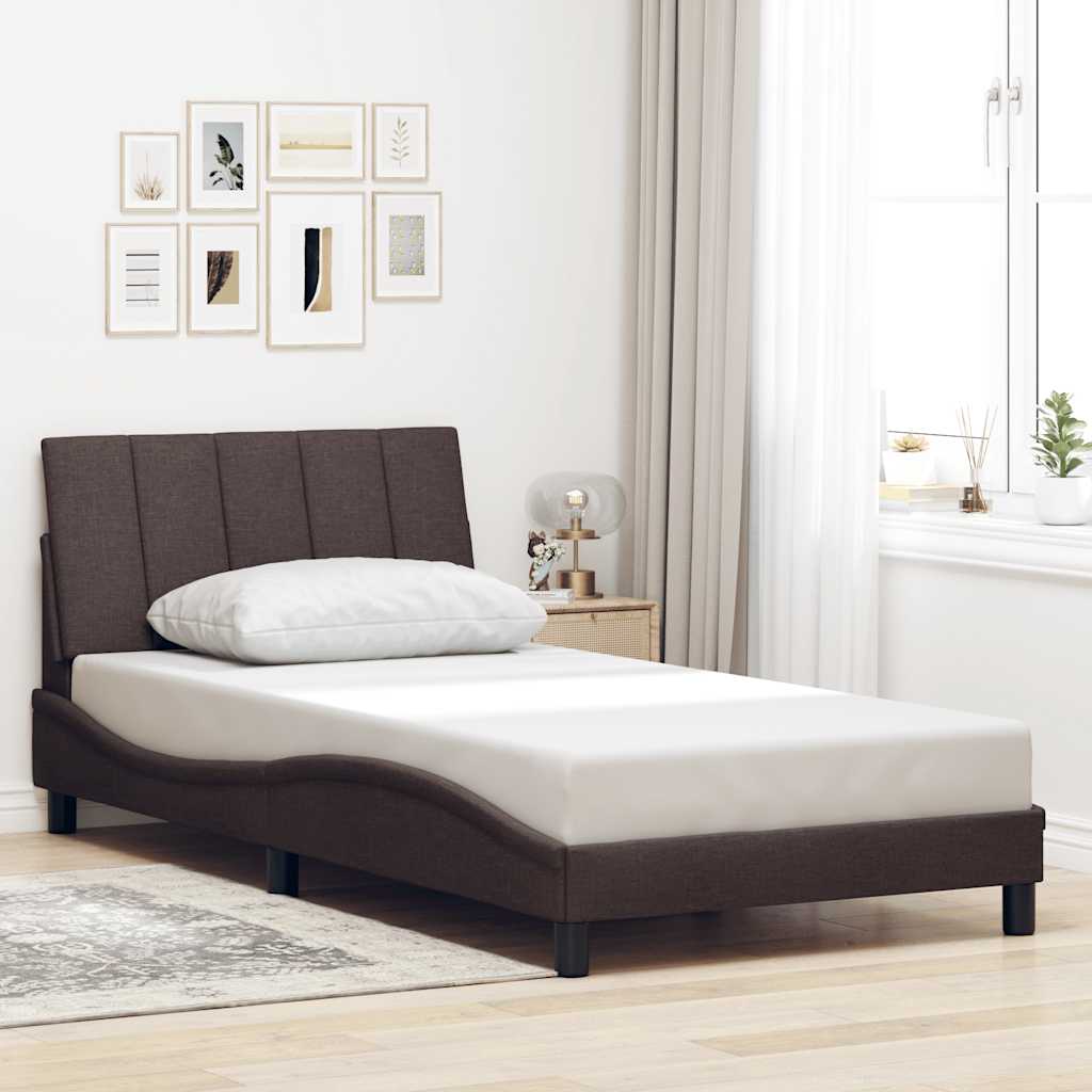sengeramme uden madras Hanko Mørkebrun 100x200 cm Stof