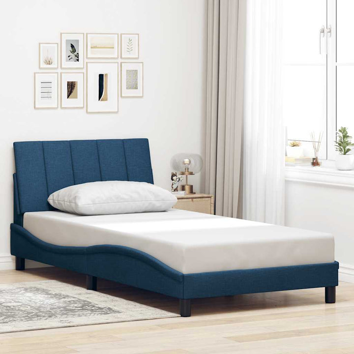 sengeramme uden madras Hanko 100x200 cm stof blå