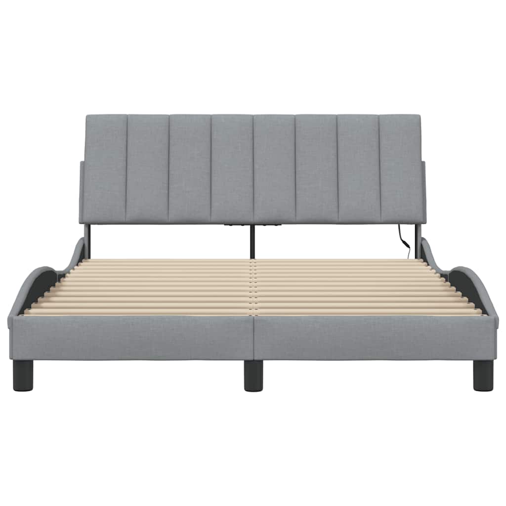 sengeramme uden madras Hanko 140x190 cm stof lysegrå