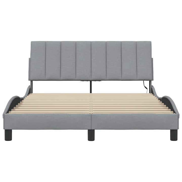 sengeramme uden madras Hanko 140x190 cm stof lysegrå
