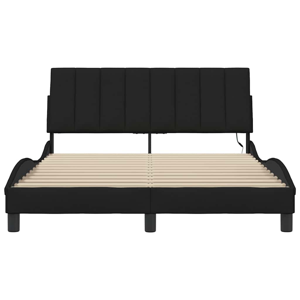 sengeramme uden madras Hanko 140x190 cm stof sort