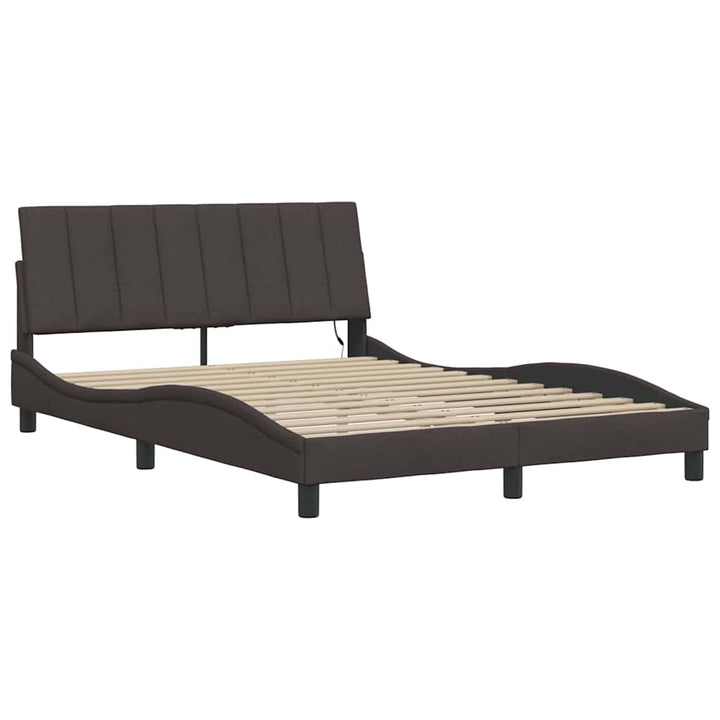 sengeramme uden madras Hanko 140x190 cm stof mørkebrun