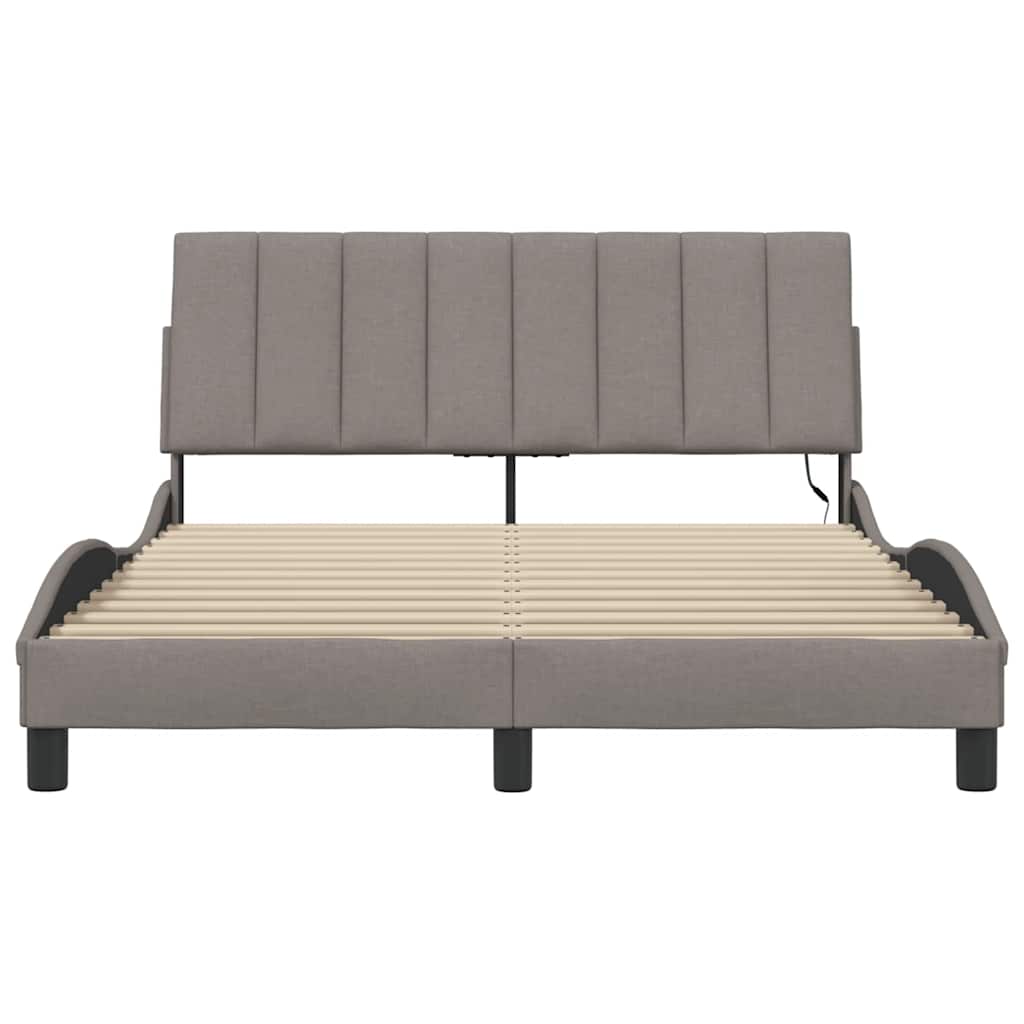 sengeramme uden madras Hanko 140x190 cm stof gråbrun