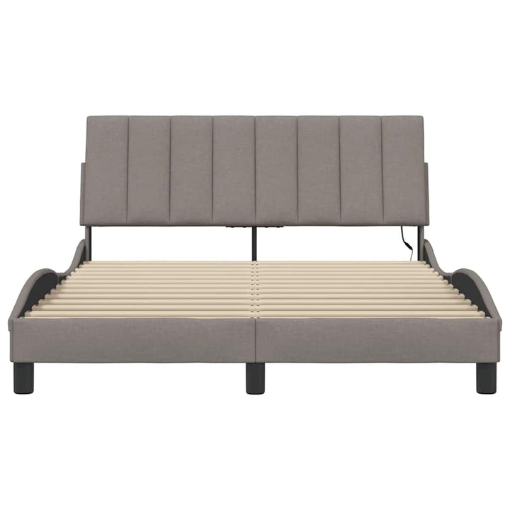 sengeramme uden madras Hanko 140x190 cm stof gråbrun