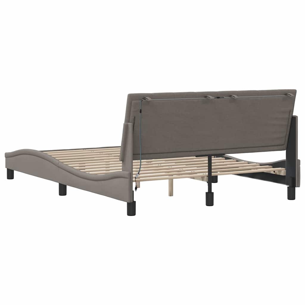 sengeramme uden madras Hanko 140x190 cm stof gråbrun