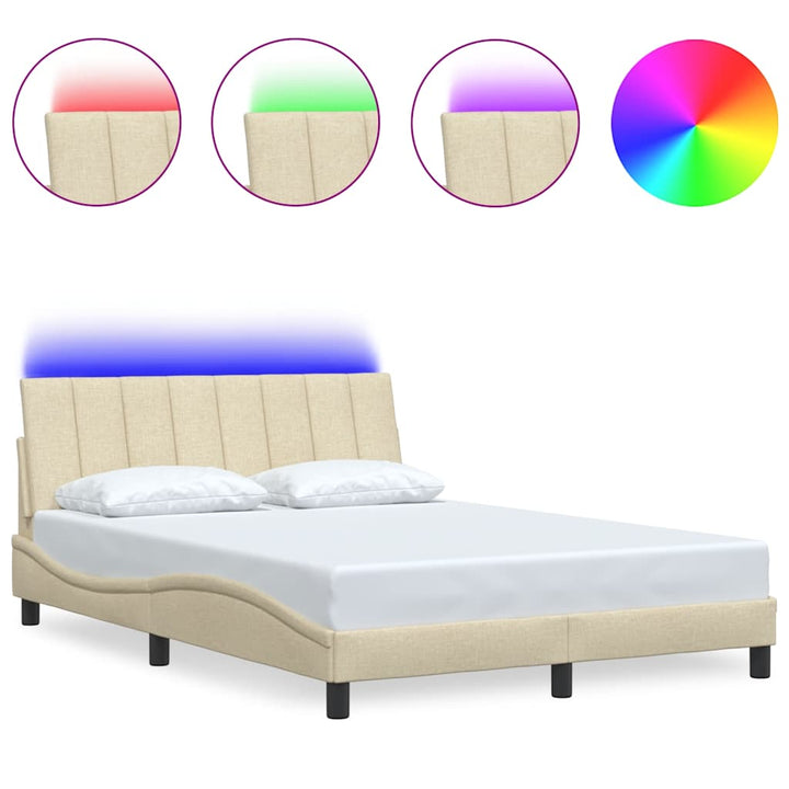 sengeramme uden madras Hanko 140x190 cm stof cremefarvet