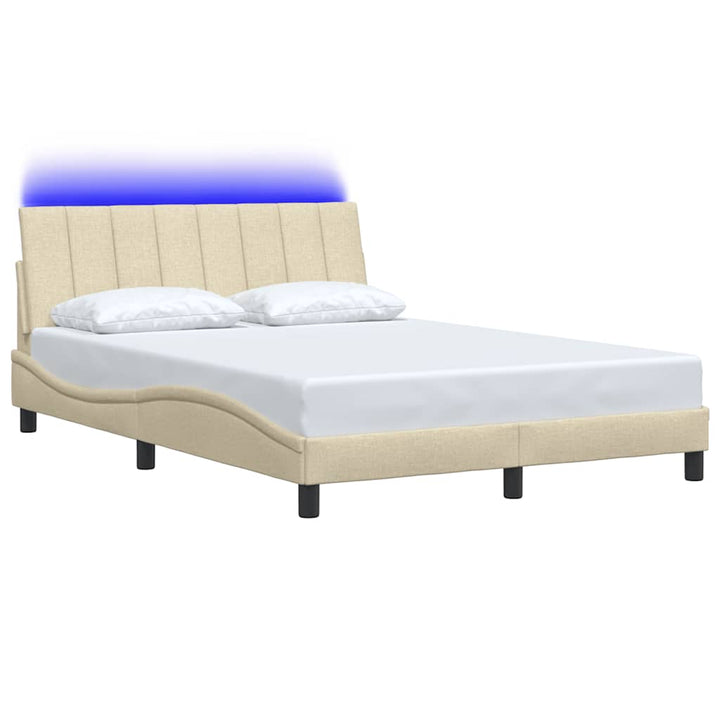 sengeramme uden madras Hanko 140x190 cm stof cremefarvet