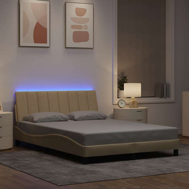 sengeramme uden madras Hanko 140x190 cm stof cremefarvet