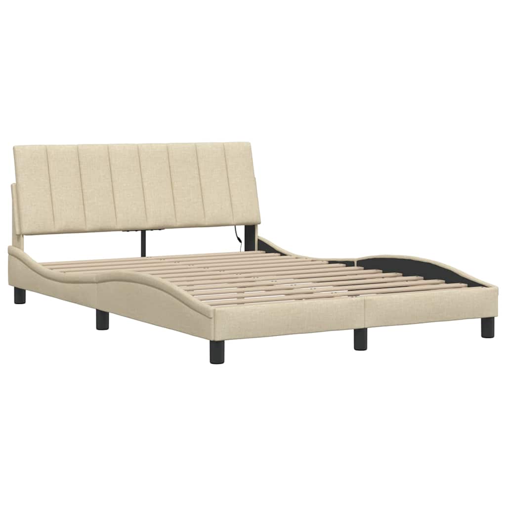 sengeramme uden madras Hanko 140x190 cm stof cremefarvet