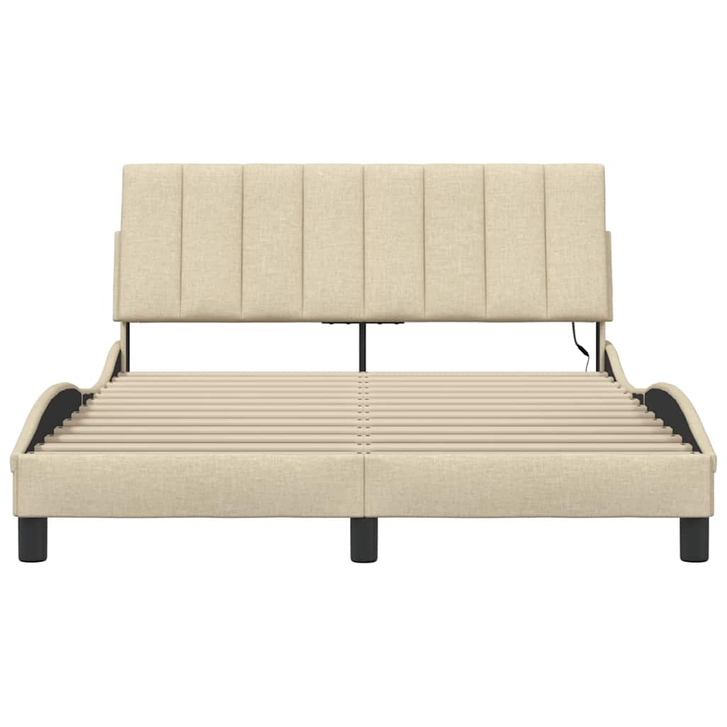 sengeramme uden madras Hanko 140x190 cm stof cremefarvet