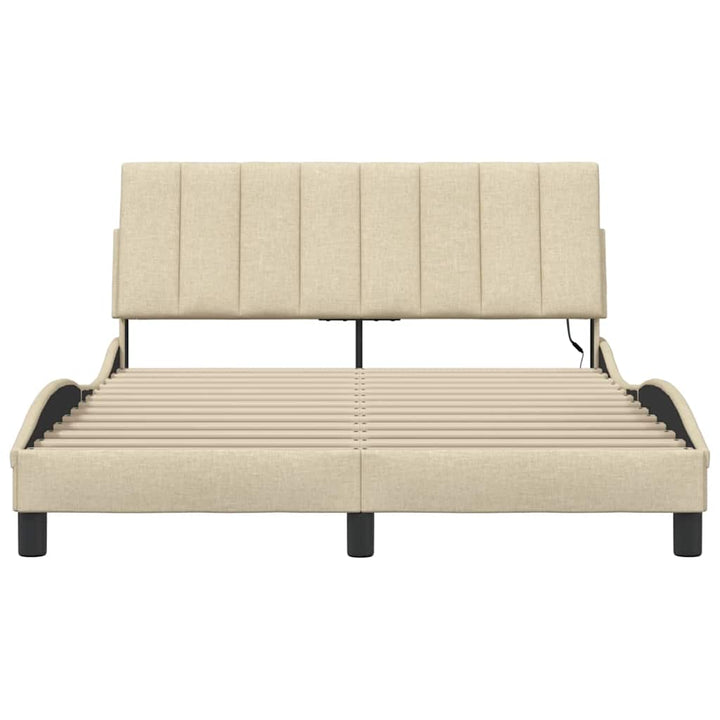 sengeramme uden madras Hanko 140x190 cm stof cremefarvet