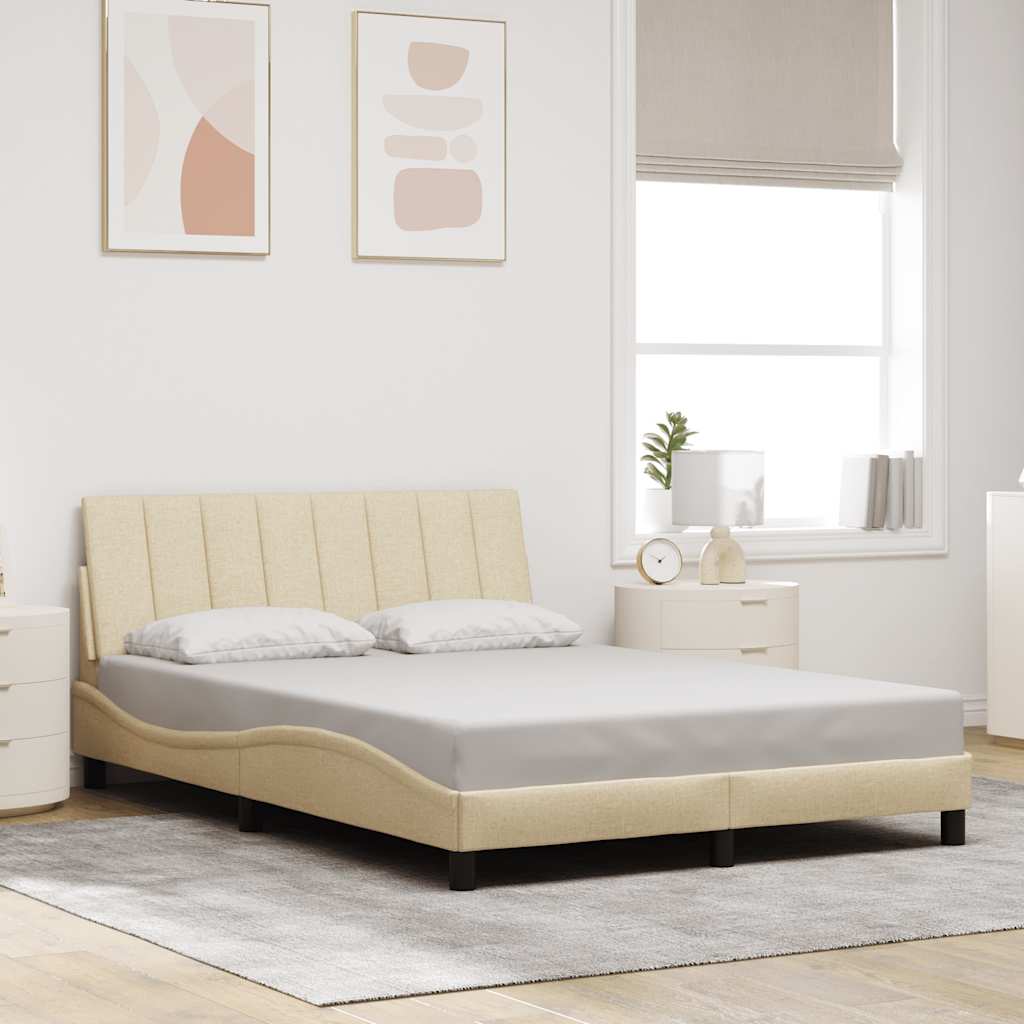 sengeramme uden madras Hanko 140x190 cm stof cremefarvet