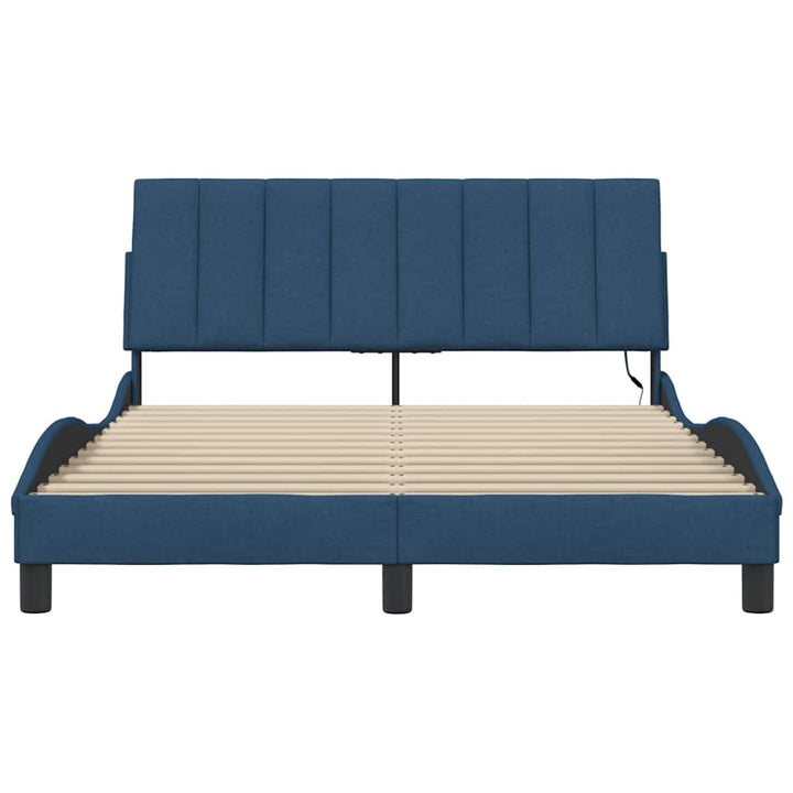 sengeramme uden madras Hanko 140x190 cm stof blå
