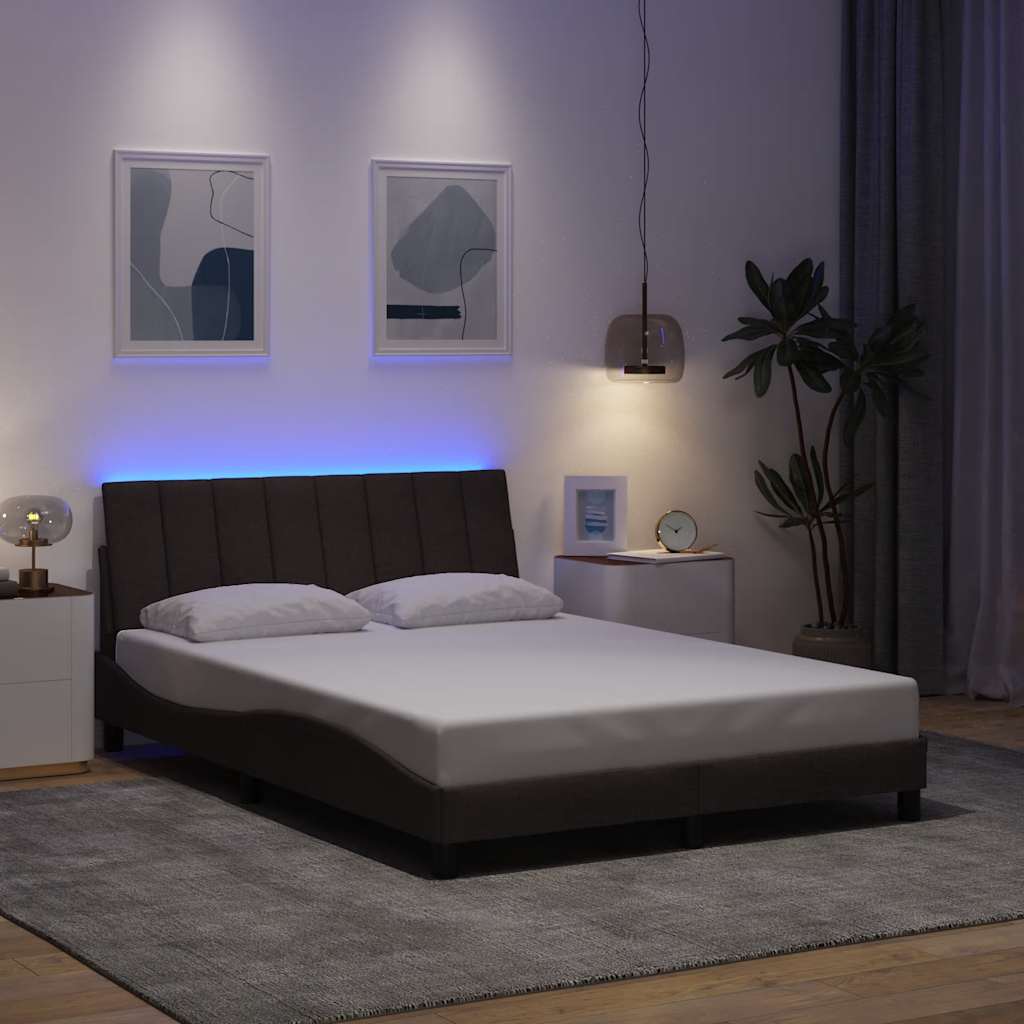 sengeramme uden madras Hanko 140x200 cm stof mørkebrun