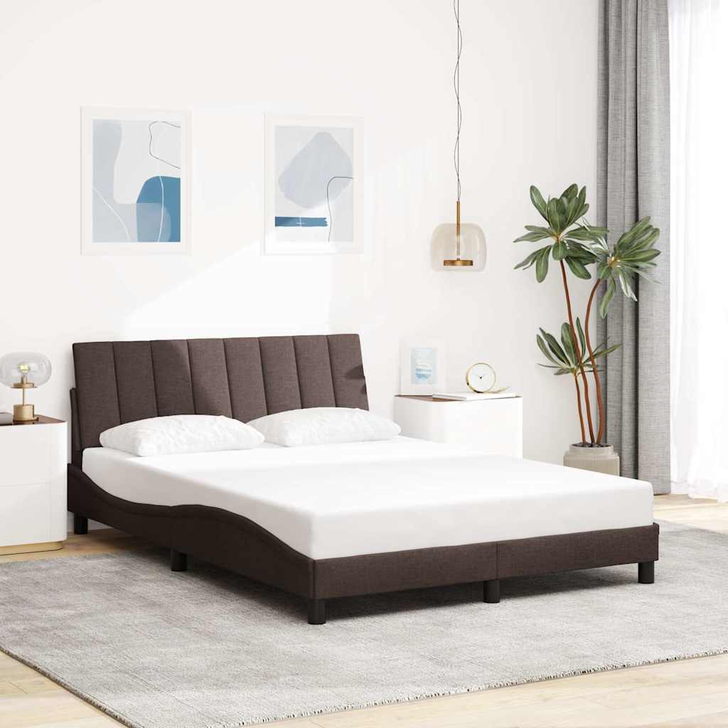 sengeramme uden madras Hanko 140x200 cm stof mørkebrun