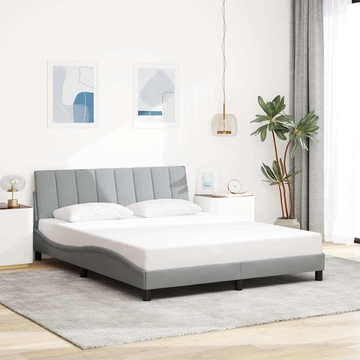 sengeramme uden madras Hanko 160x200 cm stof lysegrå