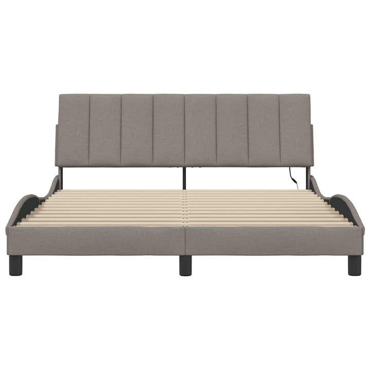sengeramme uden madras Hanko 160x200 cm stof gråbrun