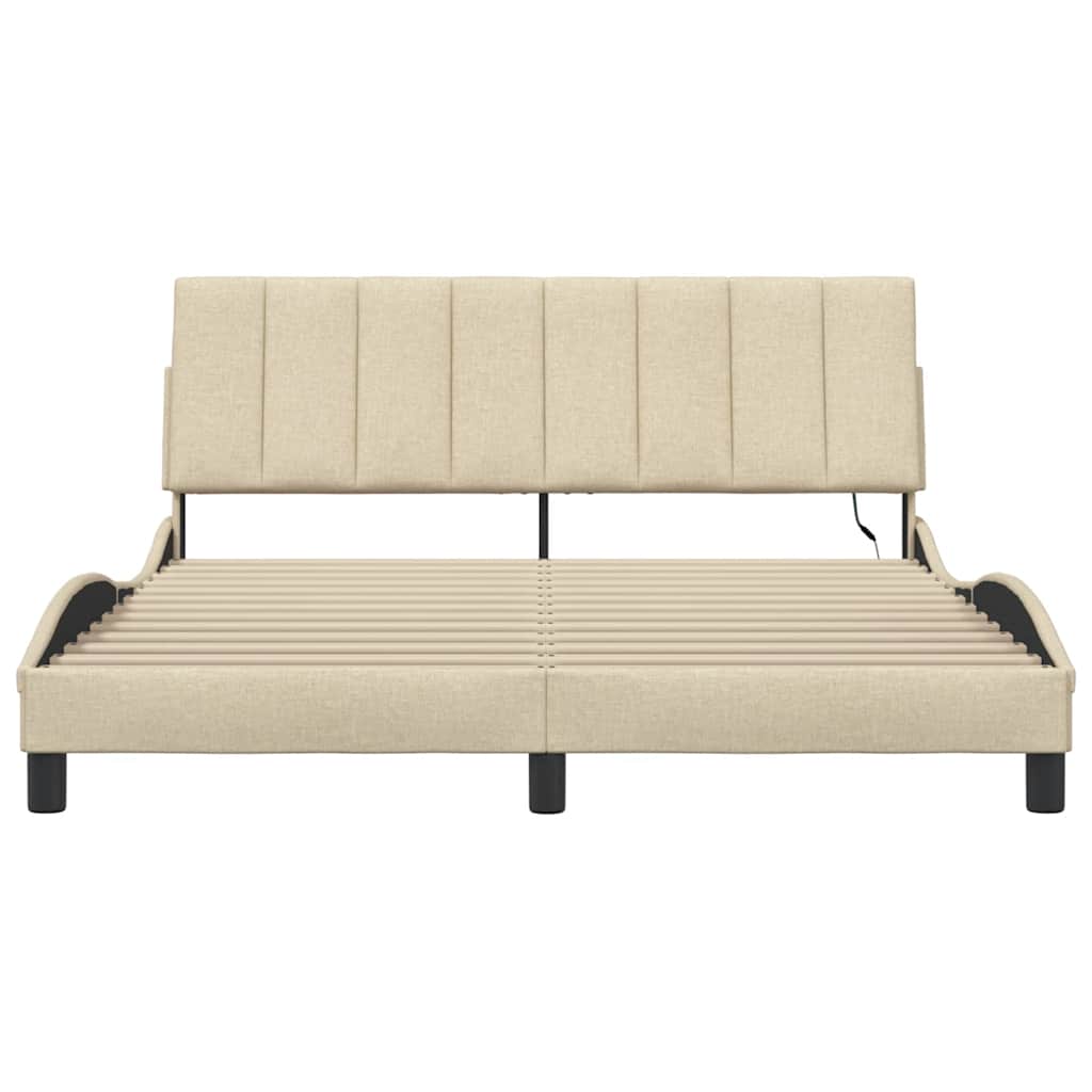 sengeramme uden madras Hanko 160x200 cm stof cremefarvet