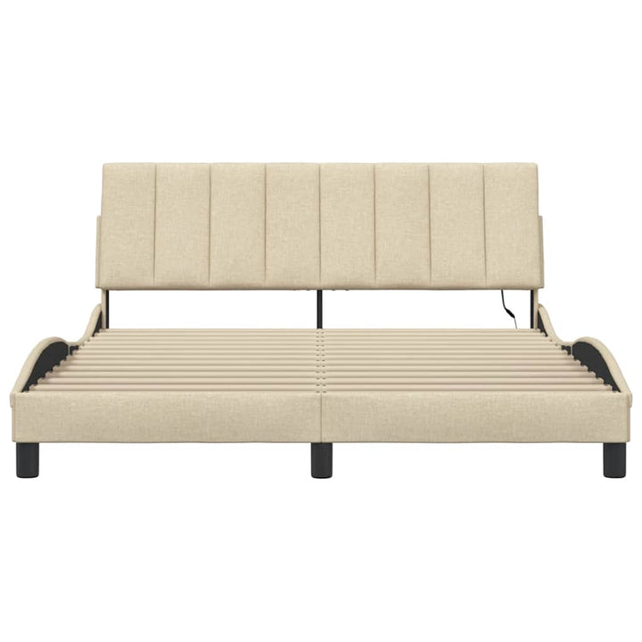 sengeramme uden madras Hanko 160x200 cm stof cremefarvet