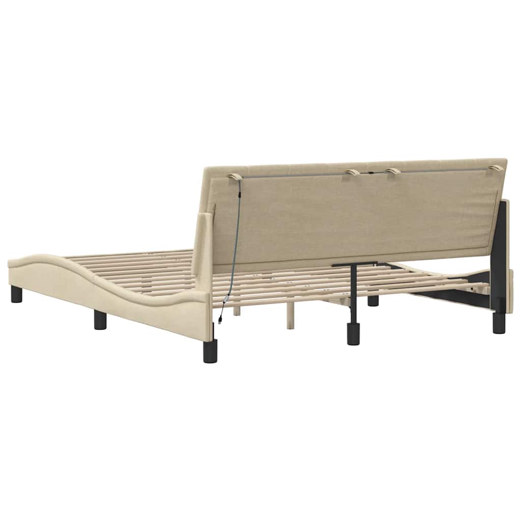 sengeramme uden madras Hanko 160x200 cm stof cremefarvet
