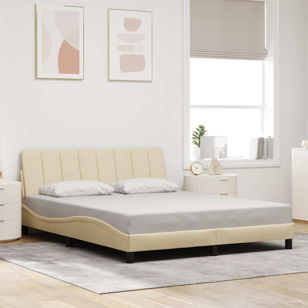 sengeramme uden madras Hanko 160x200 cm stof cremefarvet