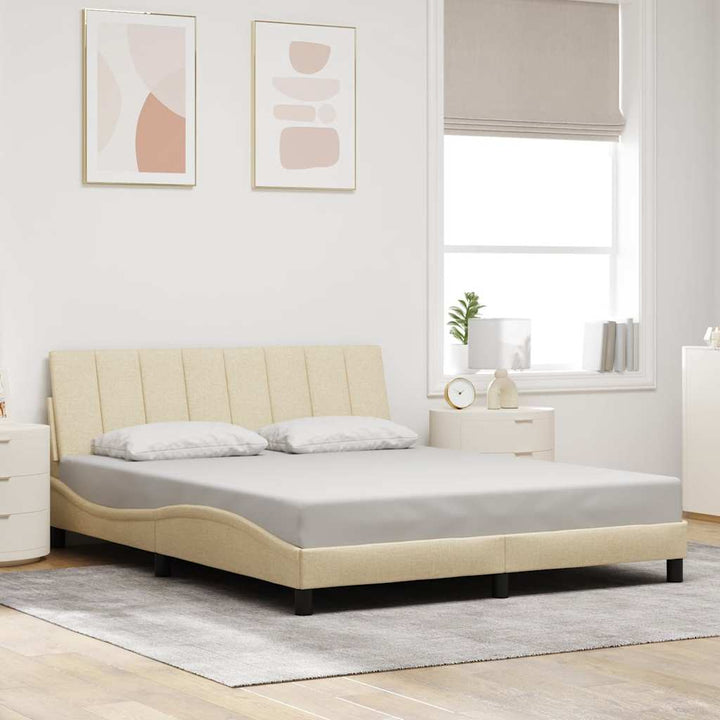 sengeramme uden madras Hanko 160x200 cm stof cremefarvet